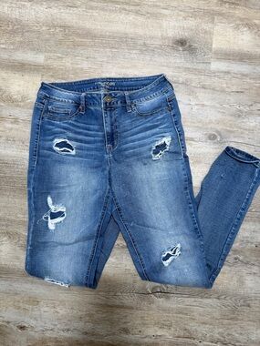 Maurices Blue Distressed Women's Skinny Jeans